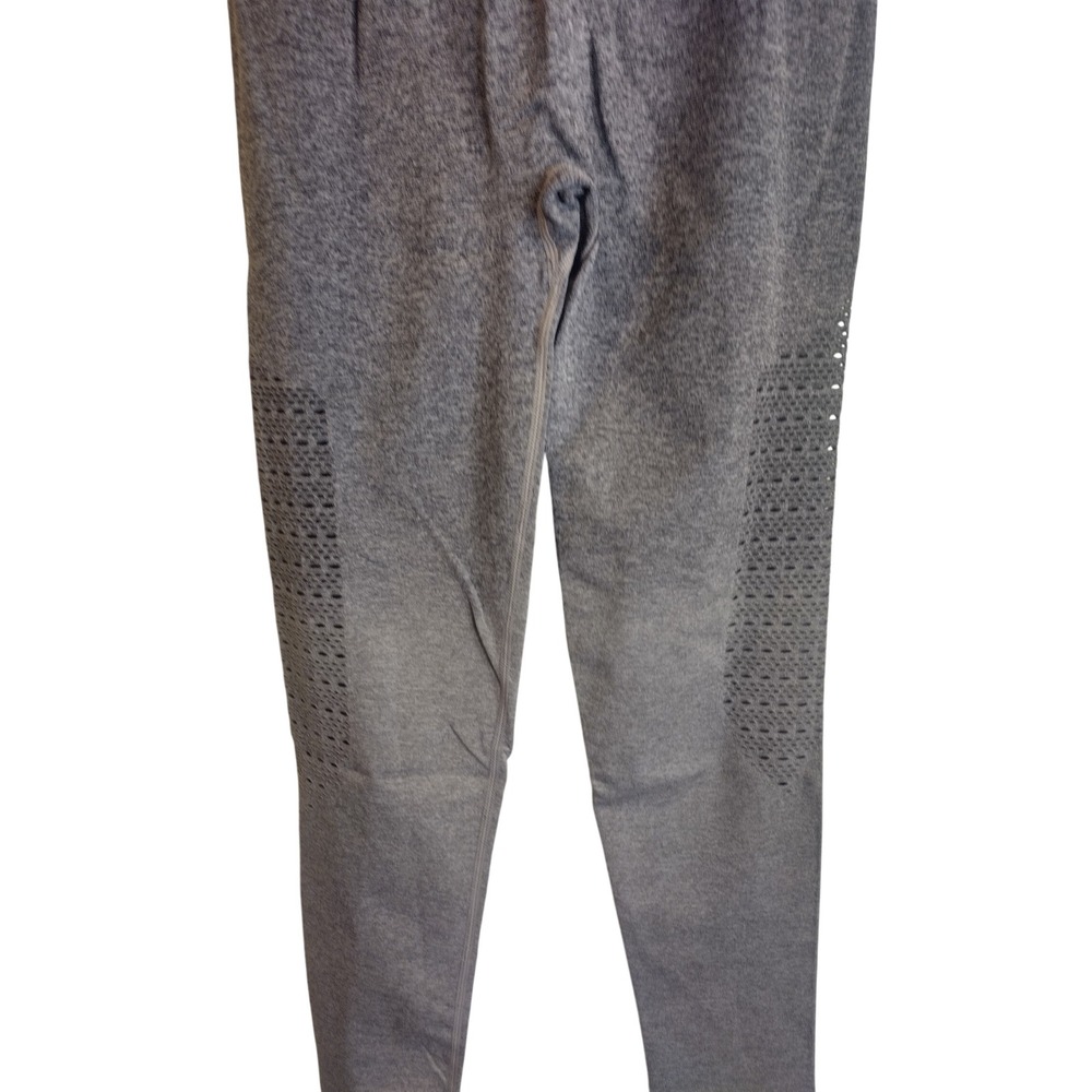 Maxxim Womens High Waist Seamless Ombre Mesh Cutout Leggings Charcoal Gray L - Picture 3 of 12